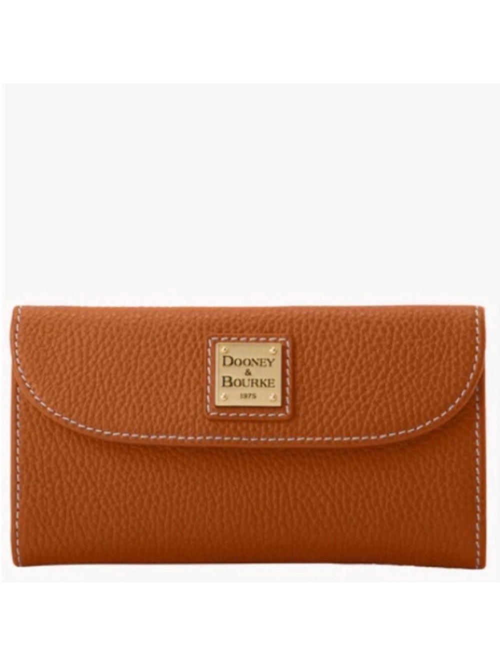 Dooney & Bourke Pebbled Leather Continental Wallet in Tan